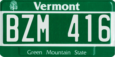 VT license plate BZM416