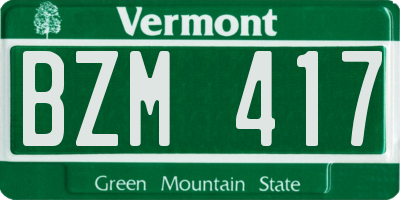 VT license plate BZM417