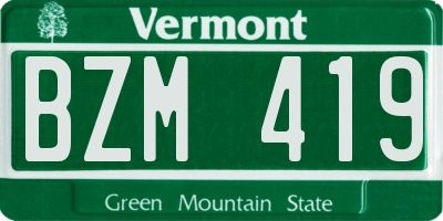 VT license plate BZM419
