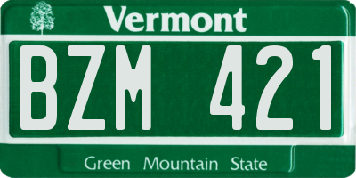 VT license plate BZM421