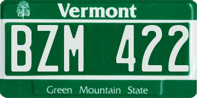 VT license plate BZM422
