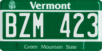 VT license plate BZM423