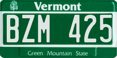 VT license plate BZM425
