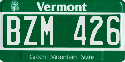VT license plate BZM426