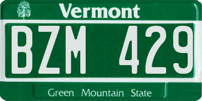 VT license plate BZM429