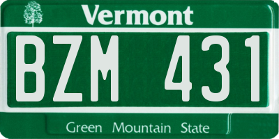 VT license plate BZM431