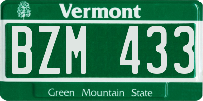 VT license plate BZM433