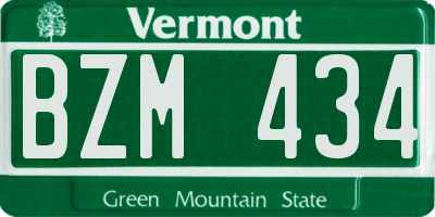 VT license plate BZM434