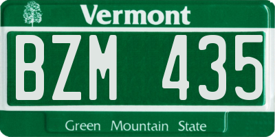 VT license plate BZM435