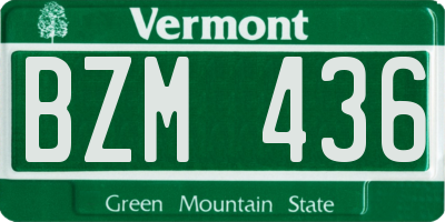 VT license plate BZM436