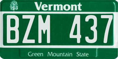 VT license plate BZM437