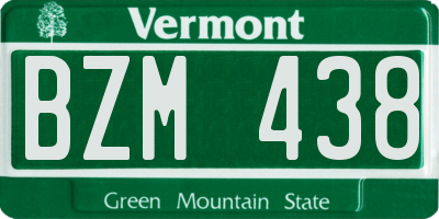 VT license plate BZM438