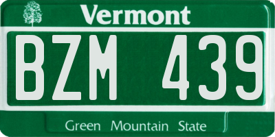 VT license plate BZM439