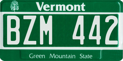 VT license plate BZM442