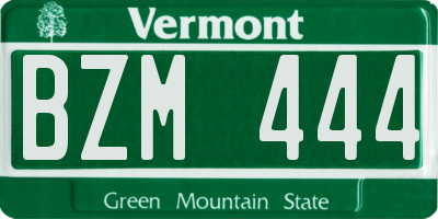 VT license plate BZM444