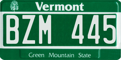VT license plate BZM445