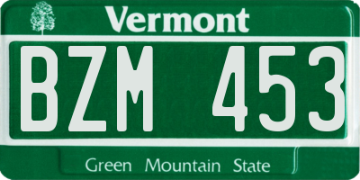 VT license plate BZM453