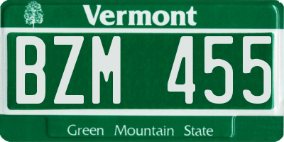 VT license plate BZM455