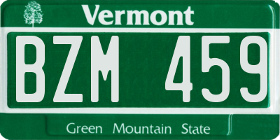 VT license plate BZM459