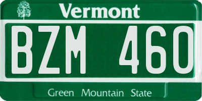 VT license plate BZM460