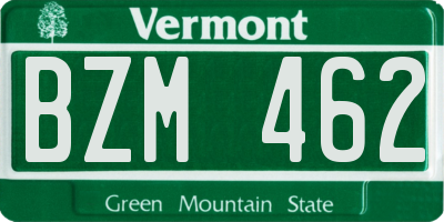 VT license plate BZM462