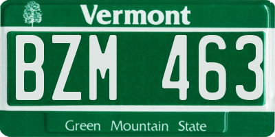 VT license plate BZM463