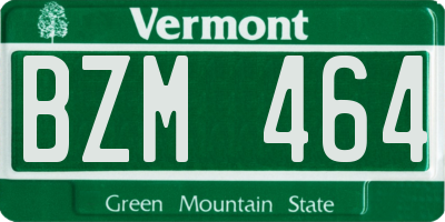 VT license plate BZM464