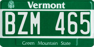 VT license plate BZM465