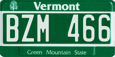 VT license plate BZM466