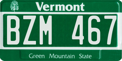 VT license plate BZM467