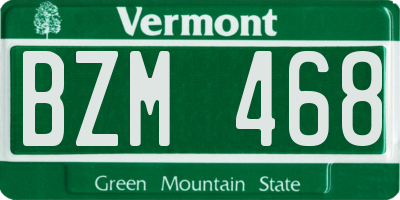 VT license plate BZM468