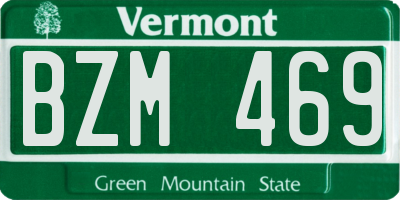 VT license plate BZM469