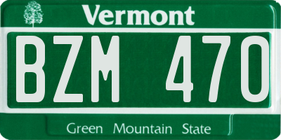 VT license plate BZM470
