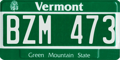 VT license plate BZM473