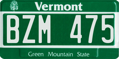 VT license plate BZM475