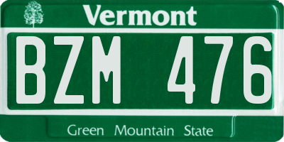 VT license plate BZM476