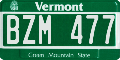VT license plate BZM477