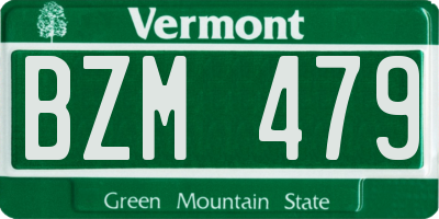 VT license plate BZM479