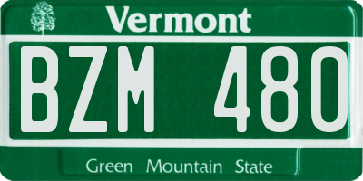 VT license plate BZM480