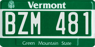 VT license plate BZM481