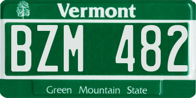 VT license plate BZM482