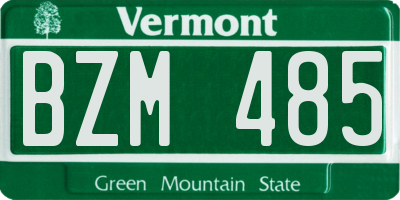 VT license plate BZM485
