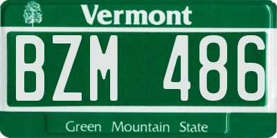 VT license plate BZM486