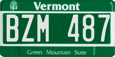 VT license plate BZM487