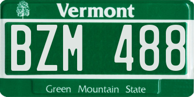 VT license plate BZM488