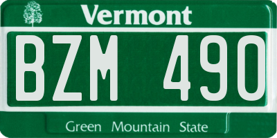 VT license plate BZM490