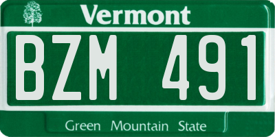 VT license plate BZM491