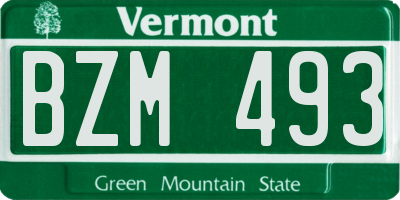 VT license plate BZM493
