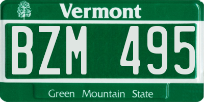 VT license plate BZM495