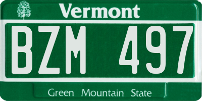 VT license plate BZM497